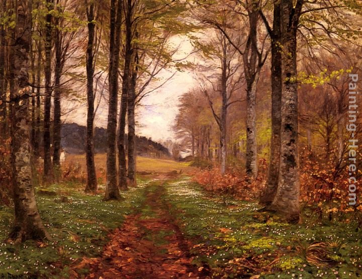 Hans Anderson Brendekilde A Woodland Landscape